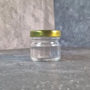 Envase Vidrio 25gr Tapa Dorada