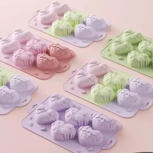 Molde Corazones Relieve 6 cavidades